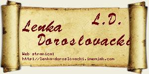 Lenka Doroslovački vizit kartica